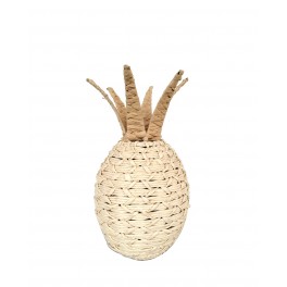 Fruit Déco Résine : Ananas Doré et Blanchi avec Miroirs, H 19 cm