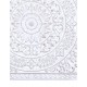 Déco murale Bois Blanc sculpté, Mandala Floral et Céruse, H 50 cm