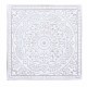 Déco murale Bois Blanc sculpté, Mandala Floral et Céruse, H 50 cm