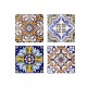 Set 4 sous-bocks Rétro, Motifs Carreaux de Ciment colorés, H 11 cm