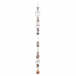 Suspension déco Mer : Bois flotté, Coquillage et Attrape-rêves, H 85 cm