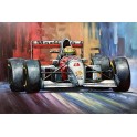 Tableau en Métal 3D : Formule 1 Honda sur piste, L 120 cm