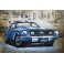 Tableau sur Bois & Métal 3D : La Ford Mustang devant le Golden Gate, H 100 cm