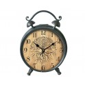 Horloge à Poser, Aspect réveil Rétro, Arbre de Vie, Marron, H 20,5 cm