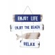 happyDko Déco Murale Bois à Suspendre : Enjoy The Beach, H 30 cm