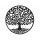 happyDko Décoration murale métal : Arbre de vie, Design Circulaire, Noir, Diamètre H 82 cm