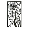 happyDko Décoration murale métal : Arbre design anthracite & ambré, H 70 cm