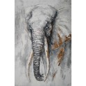 Tableau Eléphant : Défenses en Afrique, H 120 cm