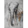 Tableau Eléphant : Défenses en Afrique, H 120 cm