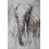 Tableau Eléphant : Défenses en Afrique, H 120 cm