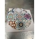 Set 2 Dessous de Plat Ronds 1, Motifs Carreaux de Ciment, Diamètre 20 cm