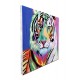 Tableau Moderne Jungle Chic : Tigre Coloré, 60 x 60 cm