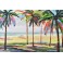 Tableau Tropical Design et Cadre : Palmiers d'or, H 100 cm