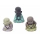 G&S Set de 3 Mini-Moines de la Sagesse Assis 2, Collection Baby Zen, Hauteur 7,5 cm