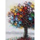 Tableau Design : Arbre de vie multicolore, 100 x 100 cm