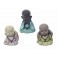 G&S Set de 3 Mini-Moines de la Sagesse Assis 2, Collection Baby Zen, Hauteur 7,5 cm