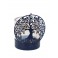 Bougeoir et Photophore, Mod Arbre de Vie, Métal et Verre, Hauteur 11 cm