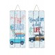 G&S Set 2 Décos murales Bois, Thème Surf & 4X4, H 34 cm