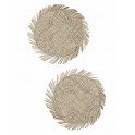 2 Sets de Table Mandala Fibres Naturelles et Corde, Diamètre 38 cm