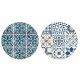 Set 2 Dessous de Plat Ronds 1, Motifs Carreaux de ciment, L 18 cm
