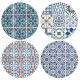 Set 2 Dessous de Plat Ronds 2, Motifs Carreaux de ciment, L 18