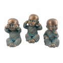 Figurine 3 Moines de la Sagesse, Collection Baby Zen, H 11 cm