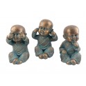 Set 3 Bouddha de la Sagesse, Collection Baby Zen, H 8 cm