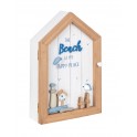 Boite à clés en Bois MDF, Maison et Chats, H 29 cm