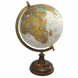 G&S Globe terrestre, Doré & Marron. Collection Mundo, H 33 cm