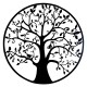 SGRIMALT Déco murale métal : Arbre de vie stylisé et Oiseaux, Noir, Collection Renaissance, Diamètre 80 cm