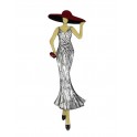 Déco murale Femme en robe longue et chapeau, Collection Life, H 70 cm