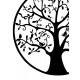 SGRIMALT Déco murale métal : Arbre de vie stylisé et Oiseaux, Noir, Collection Renaissance, Diamètre 80 cm