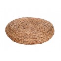 ORIGEN Tabouret Pouf en Jacinthe d'eau tressée, Fibres Naturelles, Diamètre 50 cm
