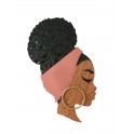 Déco murale Visage Femme africaine de profil, Collection Life, H 62 cm