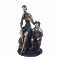 Figurine Don Quichotte et Sancho Panza, Sculpture Résine, H 30 cm