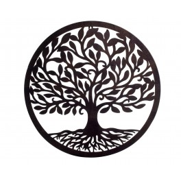 SIGNES GRIMALT Déco murale Métal : Arbre de vie Noir, Collection Renaissance. Diamètre 50 cm