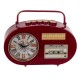 Horloge Vintage : Modèle Radio Cassette Rouge, L 26 cm