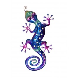 Le Gecko Métal Mural : Modèle Polychrome, H 45 cm