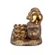 Figurine 3 Moines de la Sagesse et Bougeoirs sur Socle, Doré, L 24 cm