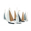 Déco murale XL Régate 8 bateaux XL, Bois & Métal, L 137 cm