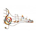 Déco murale musique : Portée Musicale colorée, Longueur 89 cm