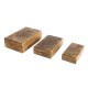 ORIGEN Set de Trois Boîtes Rectangulaires en bois: Modèle Fleur de VIe, L 26 cm (Grande)