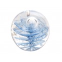 Sphère en Verre Sulfure, Tourbillon hélicoïdal bleu, Diam 8 cm