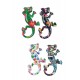 Set 4 magnets Frigo : 4 Lézards Multicolores, H 9,5 cm