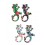 Set 4 magnets Frigo : 4 Lézards Multicolores, H 9,5 cm