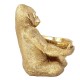 SGRIMALT Figurine Gorille XL Doré et Coupelle, H 39 cm
