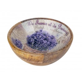 Grande Coupe bois de Manguier, Thème Rétro Lavande de Provence, L 30 cm