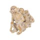 SGRIMALT Figurine Résine Famille Trois Singes, Céruse Blanche, Longueur 24 cm