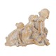 SGRIMALT Figurine Résine Famille Trois Singes, Céruse Blanche, Longueur 24 cm