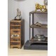 Meuble Rangement Chiffonnier en Bois Exotique, Collection Sinaloan, Aspect Bois Vieilli et décapé, H 70 cm